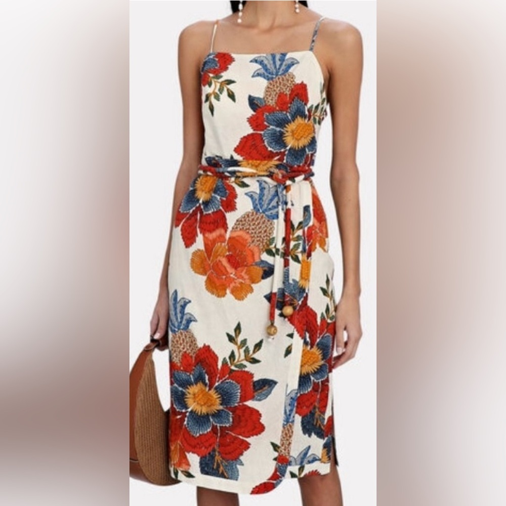 Farm Rio pineapple flowers midi dress
